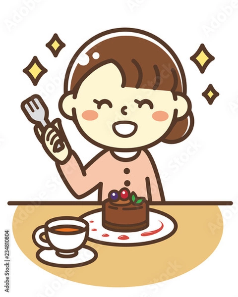 Fototapeta お母さん　ケーキ