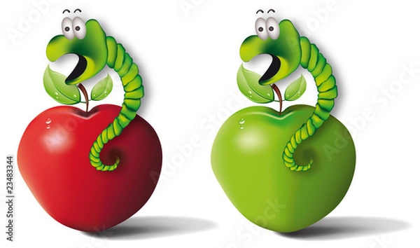 Obraz robak_jablko