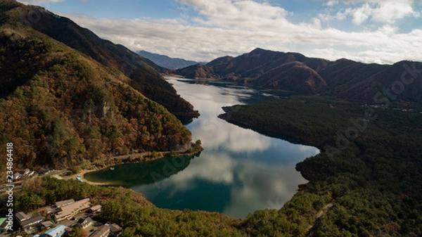 Obraz 秋の西湖 空撮写真