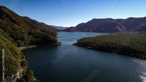 Obraz 秋の西湖 空撮写真