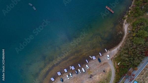 Fototapeta 湖の俯瞰写真