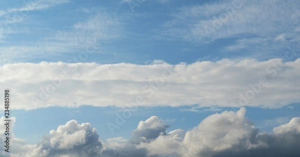 Fototapeta Beautiful path shape cloud in blue sky, natural clouds background