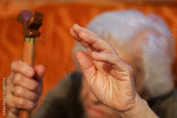 Obraz Old woman afraid