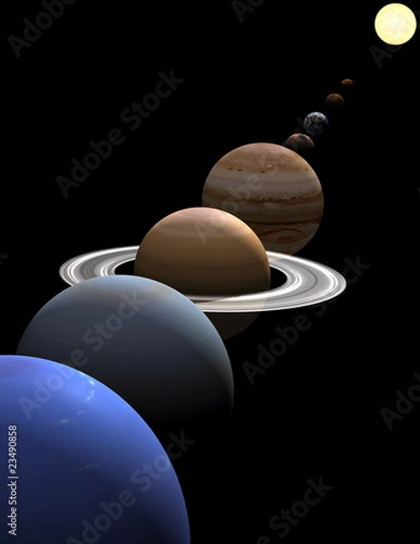 Obraz Solar system planets in alignment around sun