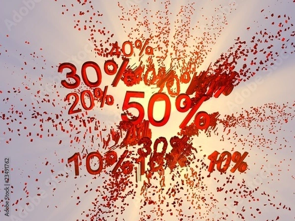 Obraz Prozente Explosion rot