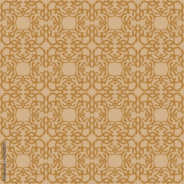 Fototapeta Beige royal pattern. The Seamless vector background