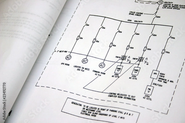 Obraz Electric control drawing detail view.