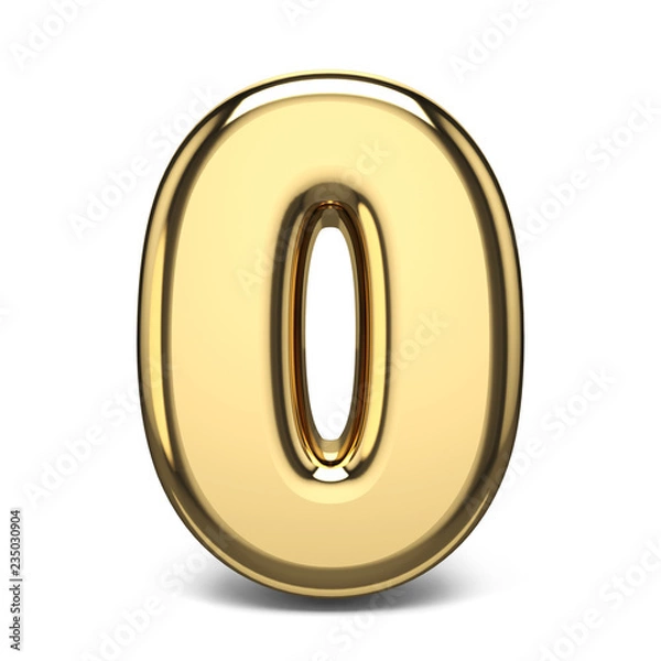 Fototapeta Golden number 0 ZERO 3D