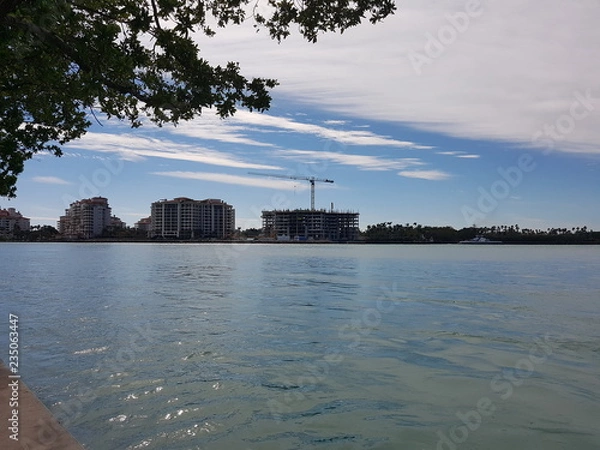 Obraz landscape with river and clouds