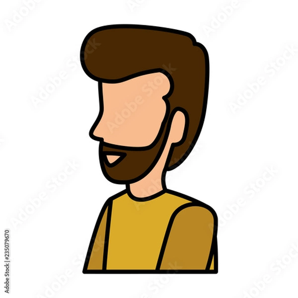 Fototapeta young man with beard avatar character