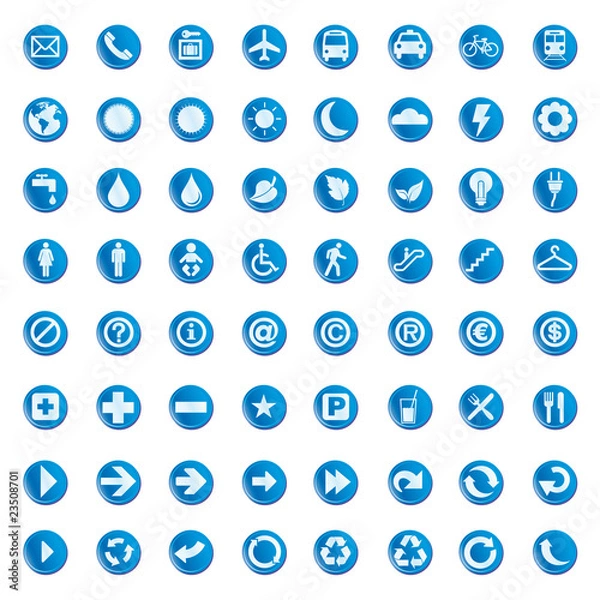 Fototapeta 64 presentation buttons icons symbol web eco. vector