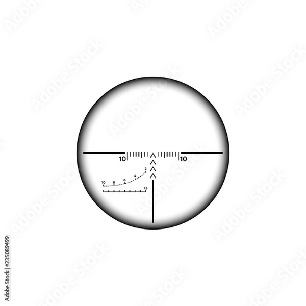 Fototapeta Collimator sight icon. Military sniper rifle target crosshairs.