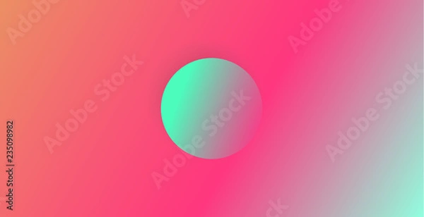 Fototapeta Abstract neon color background with round shape in the middle. Abstract vector illustration, horizontal.