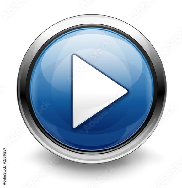 Obraz Blue play button