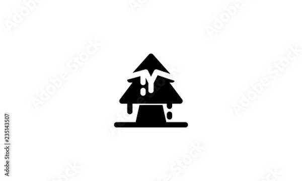 Fototapeta Tree Snow Icon Winter Template Vector