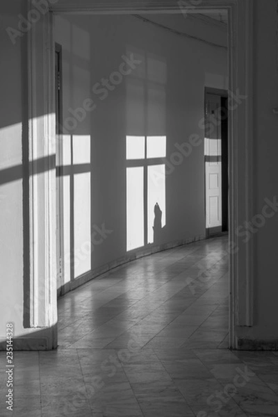 Fototapeta empty room with door and window