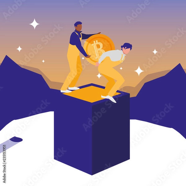 Fototapeta Bitcoin cryptocurrency design