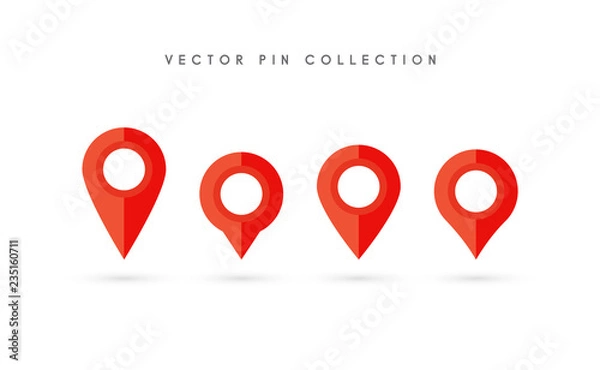 Fototapeta Location pin. Map pin flat icon vector design.