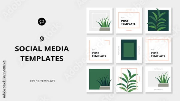 Obraz Square web banners for social media. Post layout templates.