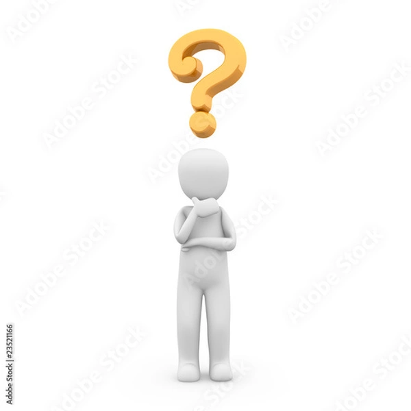 Obraz 3D Fragezeichen, Figur, Comic