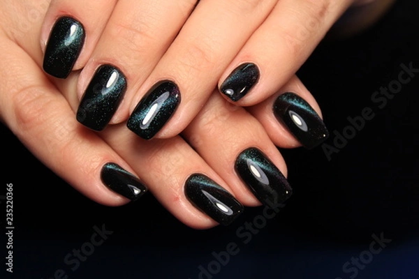 Fototapeta stylish black manicure