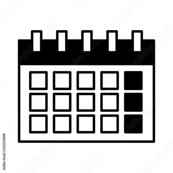 Obraz calendar reminder date on white background
