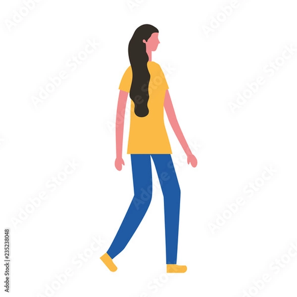 Fototapeta woman character on white background