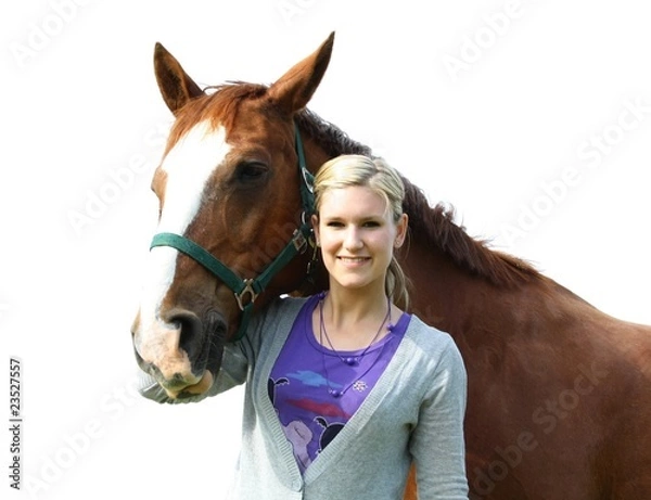 Obraz frau mit pferd