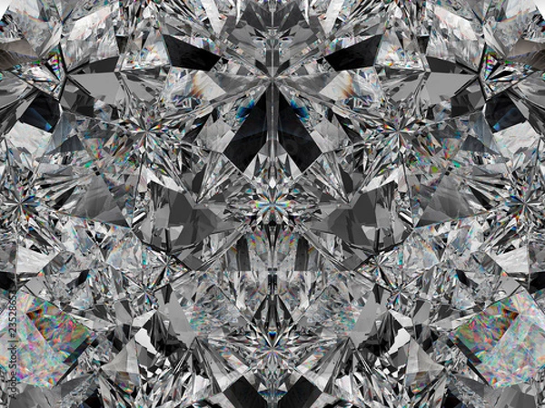 Fototapeta diamond structure extreme closeup and kaleidoscope