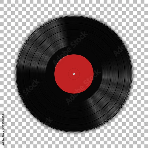Fototapeta Szablon płyty winylowej Lp gramofon na białym tle na tle kratkę. Ilustracji wektorowych