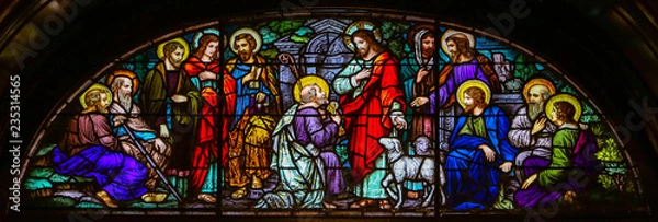 Obraz Canadian Half stained glass window in Cathedral 