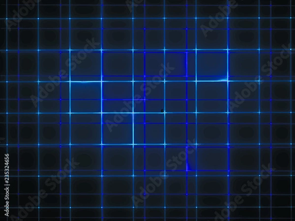 Fototapeta abstract techno background, grid perspective
