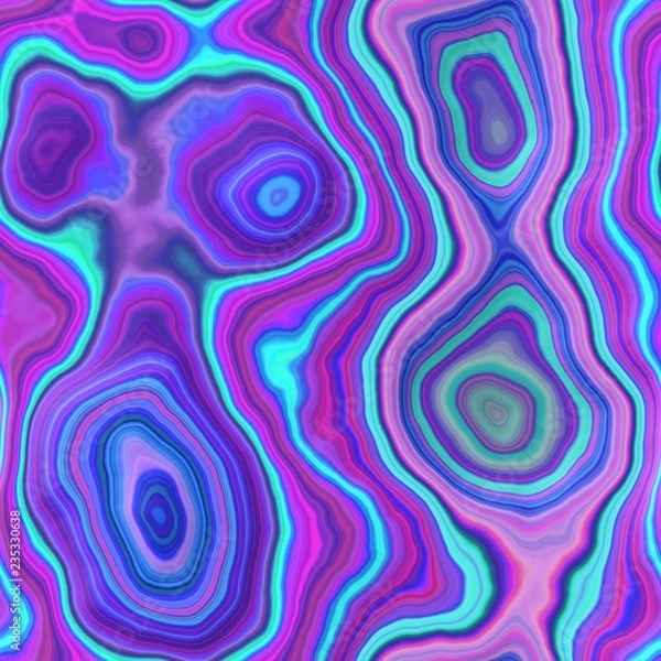 Fototapeta marble agate stony seamless pattern texture background - neon royal blue, cyan, purple and ultra violet color with smooth surface