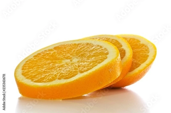 Fototapeta slice of orange isolated on white background