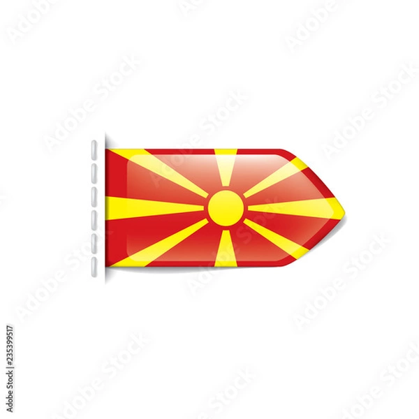 Fototapeta Macedonia flag, vector illustration on a white background