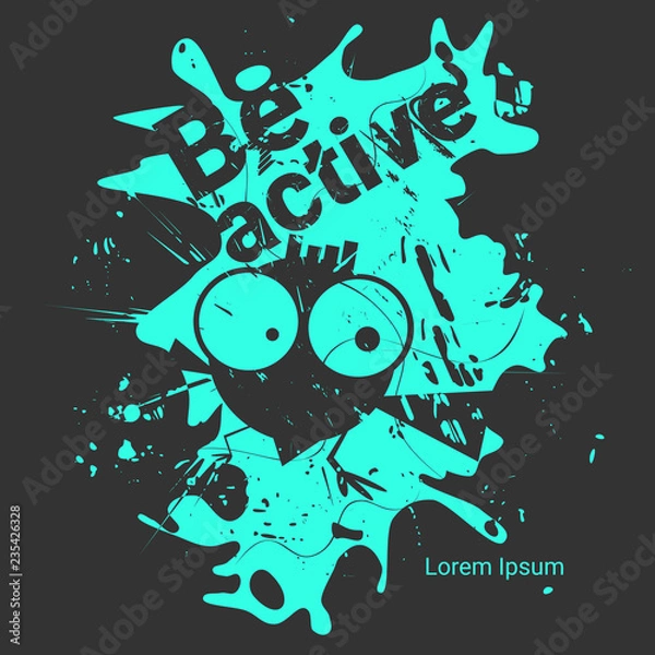 Obraz Poster design with black background. Grunge vector illustration