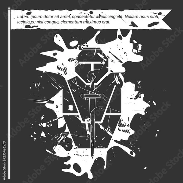 Obraz Koncepcja broni. Streszczenie ilustracja wektorowa grunge