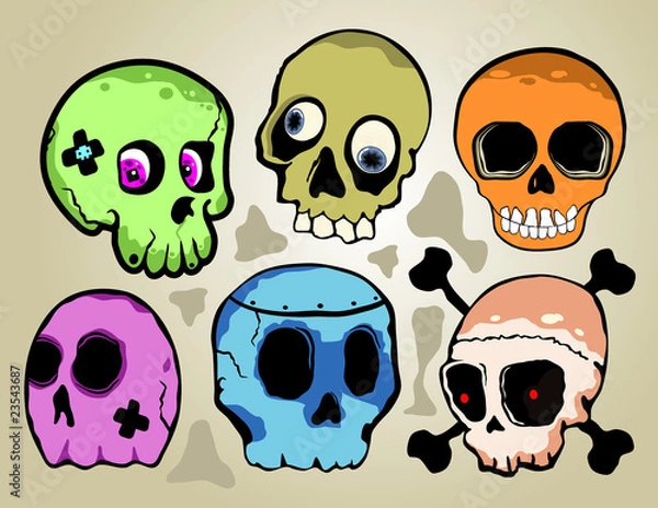 Obraz skulls vector set