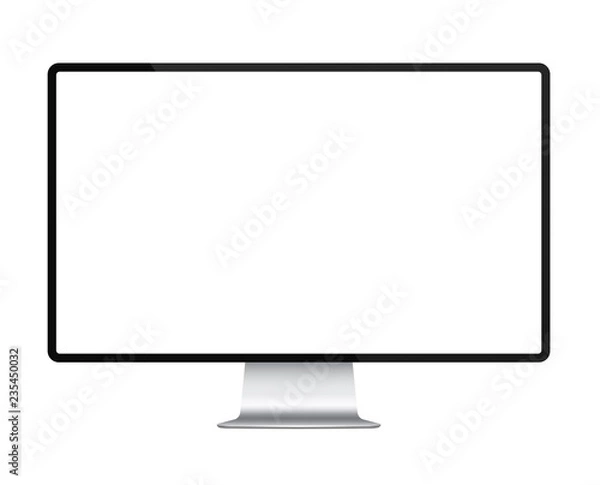 Obraz Realistic computer monitor display mockk up vector illustration.