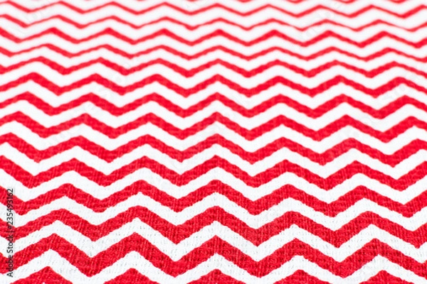 Fototapeta Red White fabric tablecloth, christmas or new year background