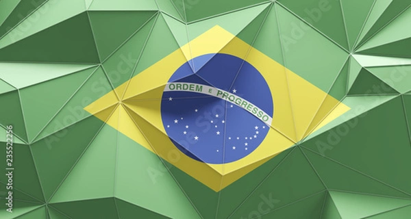 Obraz Brazil low poly design flag geometric background