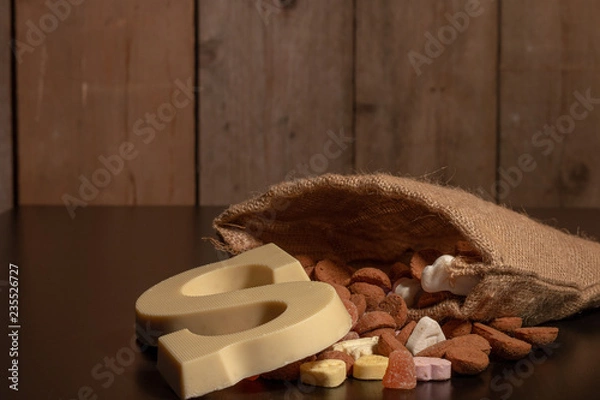 Fototapeta Dutch kruidnootjes and chocolate letter for the Sinterklaas celebration