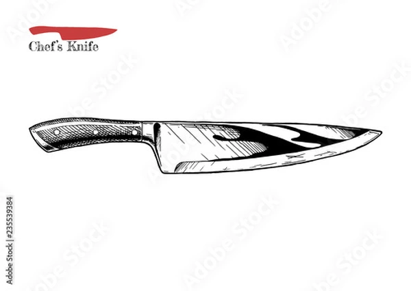 Obraz illustration of chef's knife