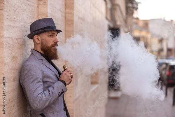 Fototapeta stylish bearded man in bloop wipe habit