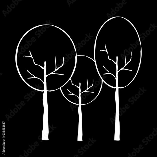 Fototapeta Tree icon vector illustration on black background