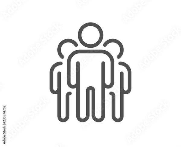 Fototapeta Group line icon. Business management sign. Teamwork symbol. Quality design flat app element. Editable stroke Group icon. Vector