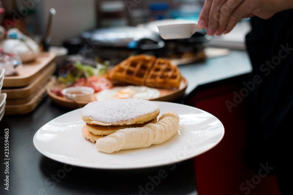 Obraz homemade pancake in mini cafe 