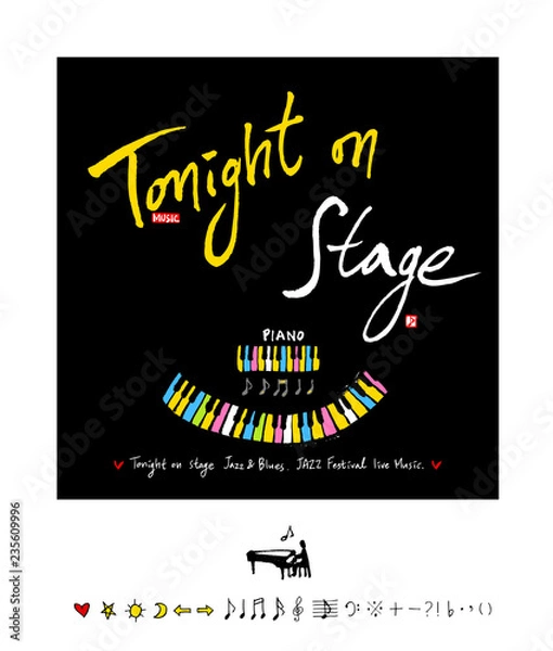 Fototapeta 음악회 포스터 / 손으로 그린 음악 일러스트