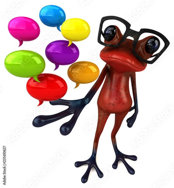Obraz Fun red frog - 3D Illustration