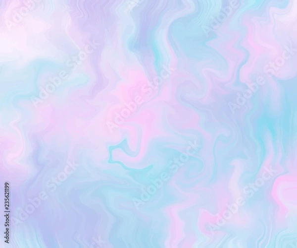 Fototapeta Magic Fairy and Unicorn background with light pastel rainbow mesh. Multicolor backdrop in girly pink, violet and blue colors. Fantasy holographic pattern with blurs and sparkles